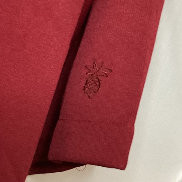 Cubavera Mens Burgundy Embroidered Short Sleeve Button Up Shirt - Picture 4 of 12